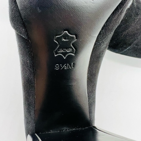 TORY BURCH WOMENS BLACK SUEDE LACE UP HEELS SIZE 9.5M - Picture 13 of 13